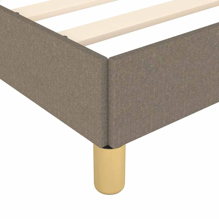 Cadre de lit sans matelas taupe 100x200 cm tissu - 7