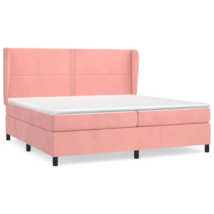 Sommier à lattes de lit avec matelas Rose 200x200 cm Velours - 2