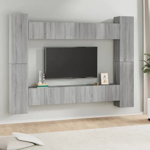 Ensemble de meubles TV 10 pcs Sonoma gris Bois d'ingénierie