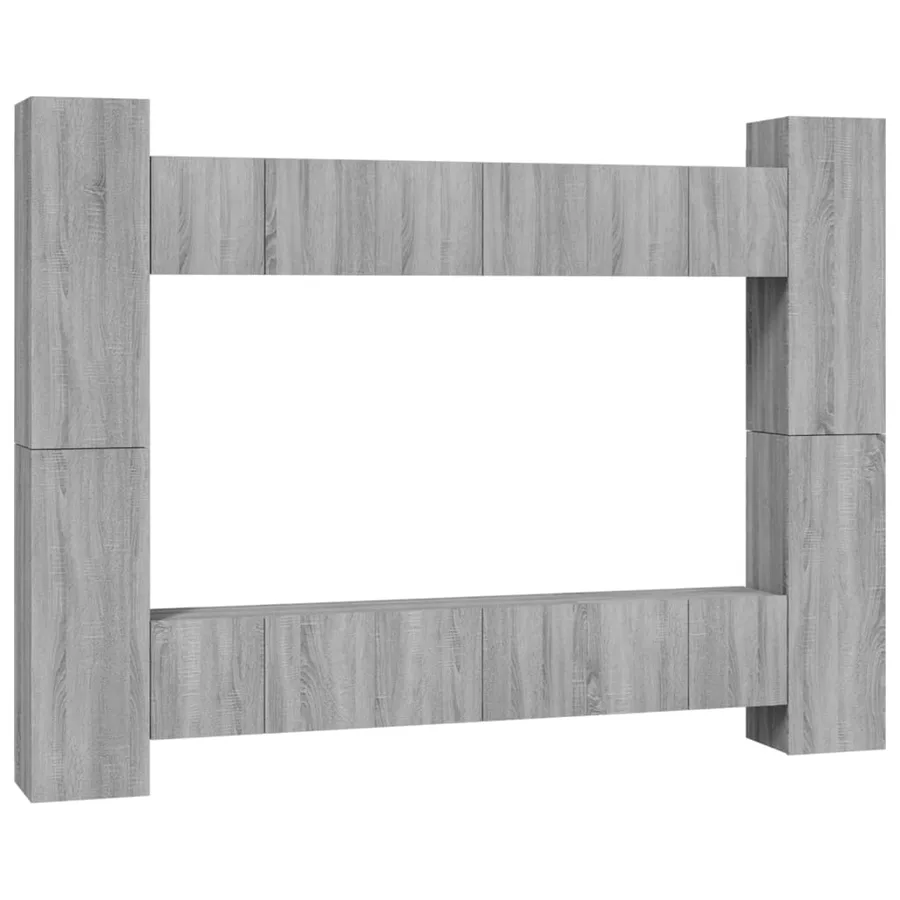 Ensemble de meubles TV 10 pcs Sonoma gris Bois d'ingénierie - 2