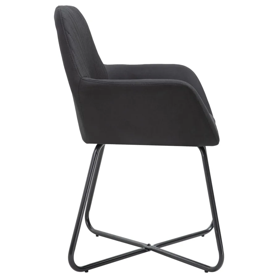 Chaises à manger lot de 4 noir tissu - 4