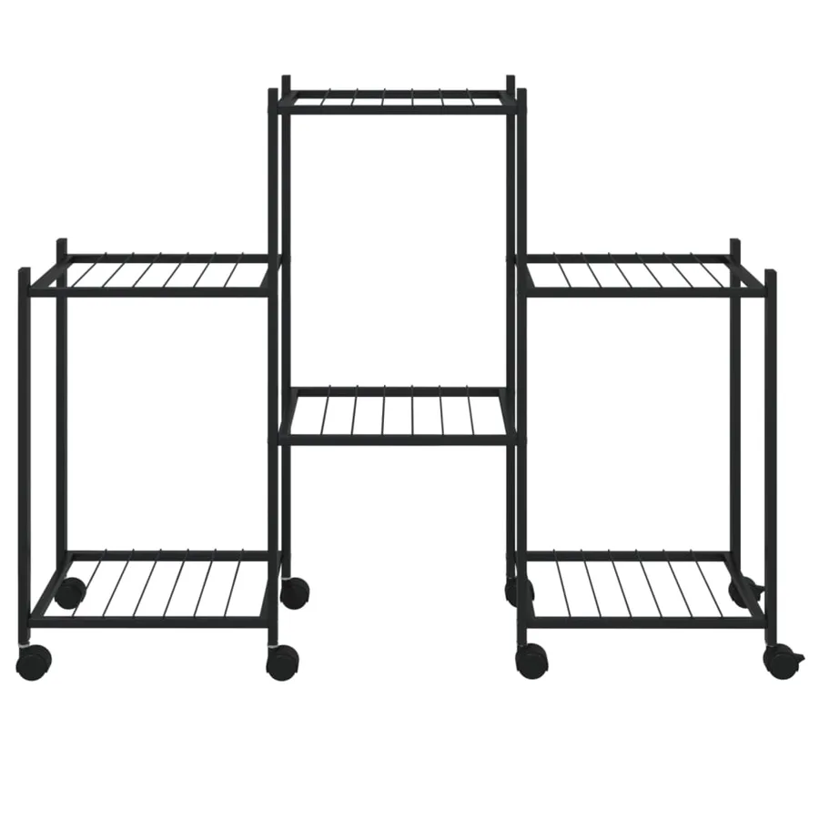Jardinière avec roues 83x25x63,5 cm Noir Fer - 3