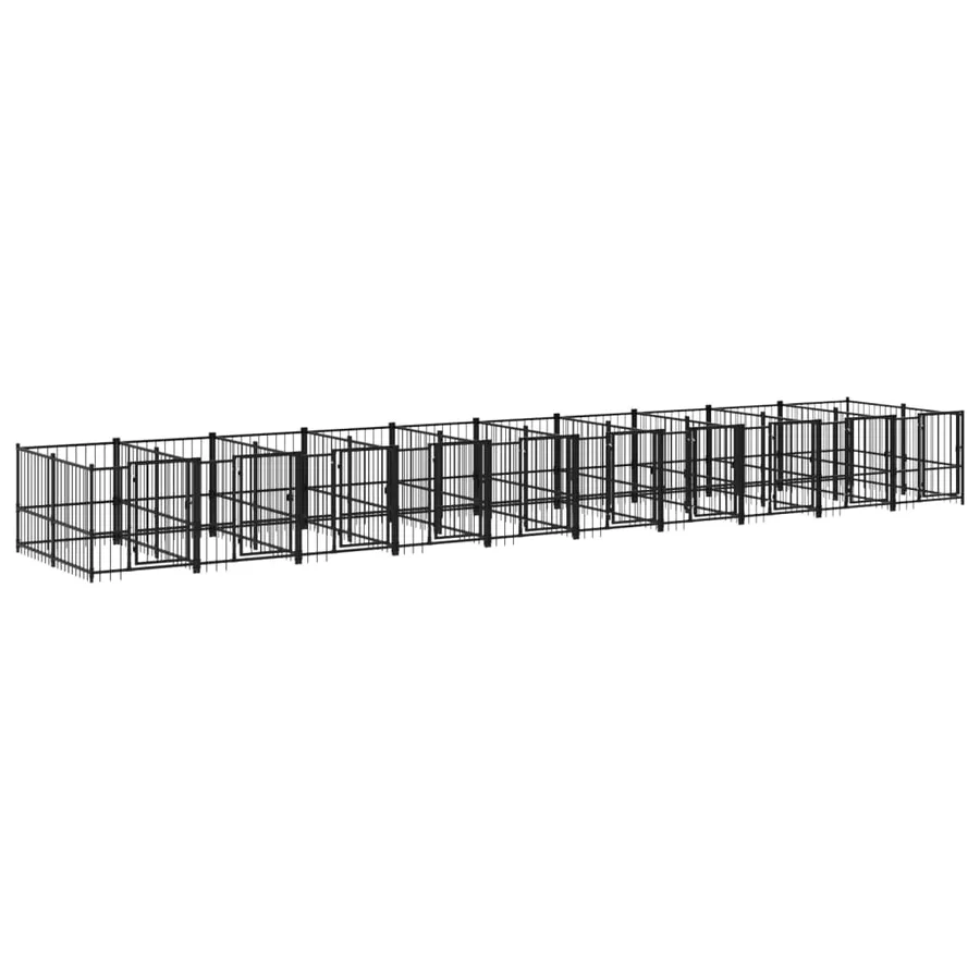 Chenil d'extérieur pour chiens Acier 18,77 m² - 2