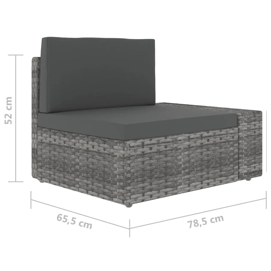 Salon de jardin 3 pcs Résine tressée Gris - 14