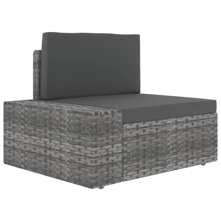 Salon de jardin 3 pcs Résine tressée Gris - 9
