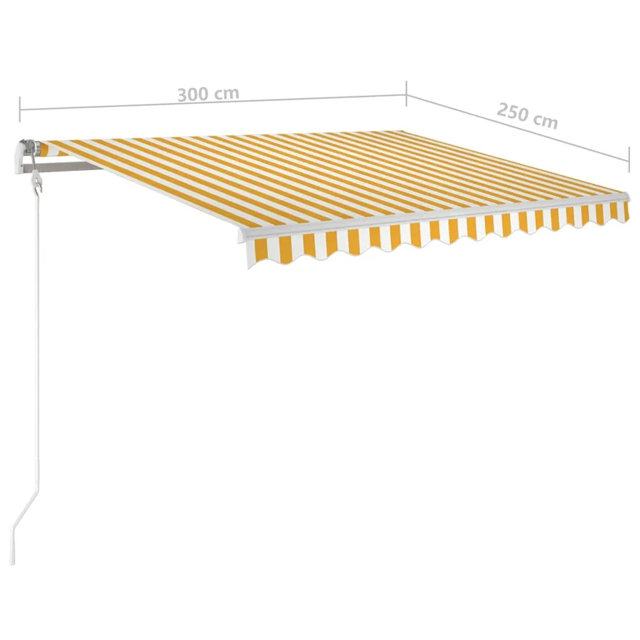 Auvent automatique capteur de vent et LED 300x250cm Jaune/blanc - 10