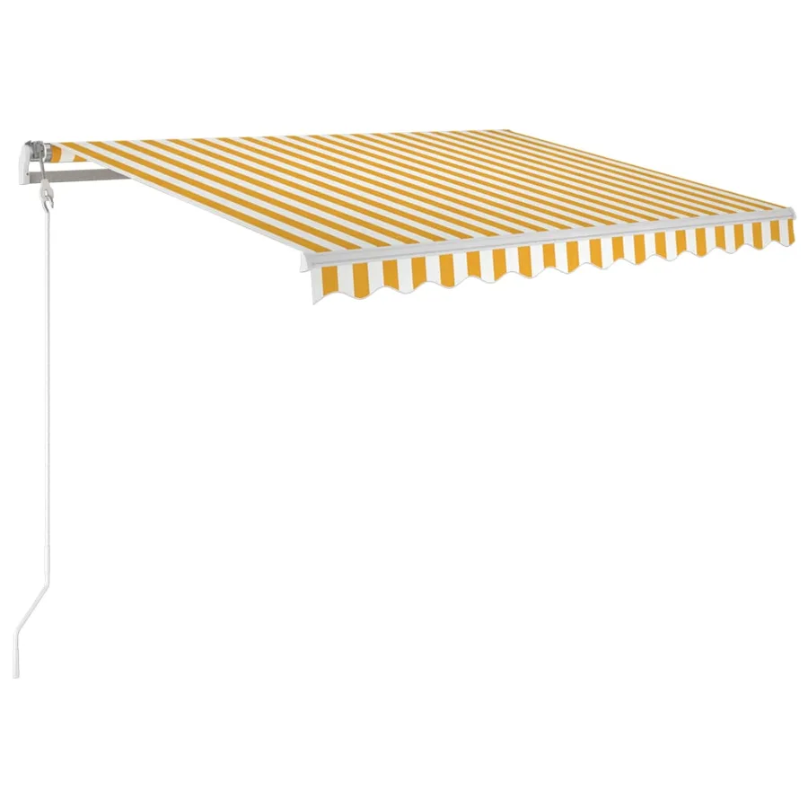 Auvent automatique capteur de vent et LED 300x250cm Jaune/blanc - 2