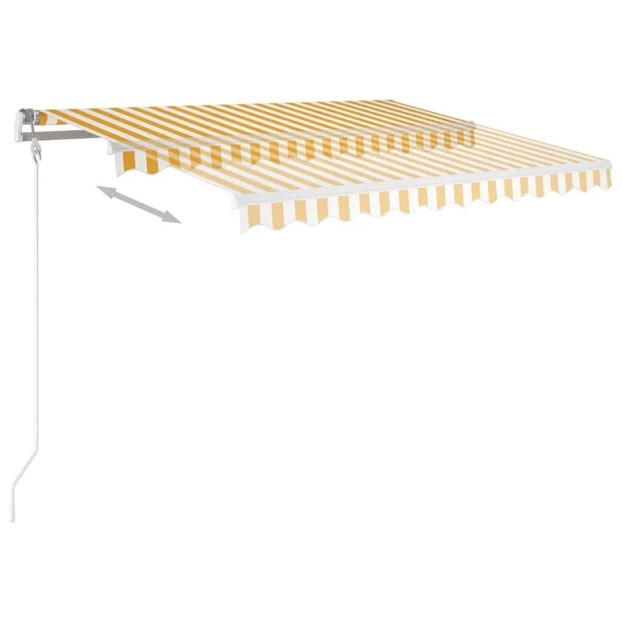 Auvent automatique capteur de vent et LED 300x250cm Jaune/blanc - 3