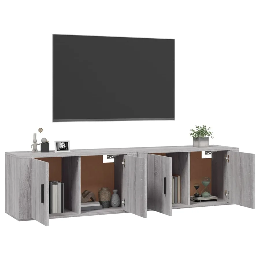 Meubles TV muraux 2 pcs sonoma gris 80x34,5x40 cm - 3
