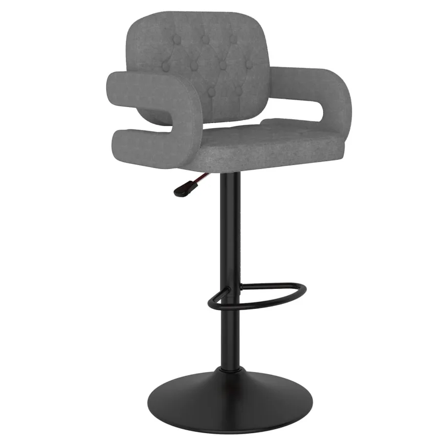Tabourets de bar lot de 2 gris clair tissu - 3