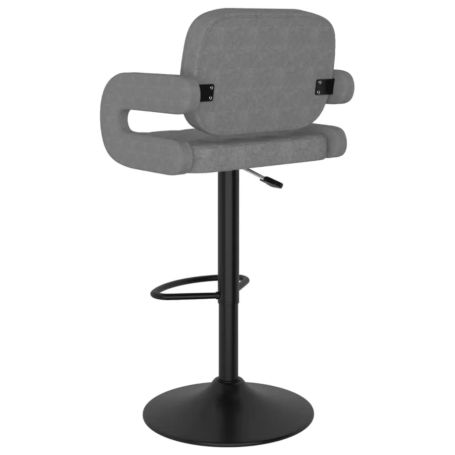 Tabourets de bar lot de 2 gris clair tissu - 5