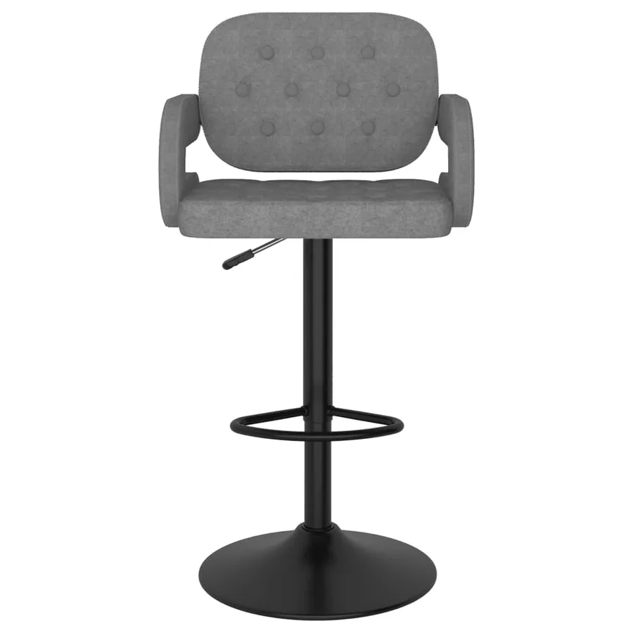 Tabourets de bar lot de 2 gris clair tissu - 6