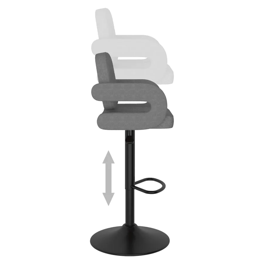 Tabourets de bar lot de 2 gris clair tissu - 7