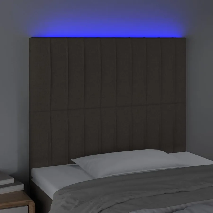 Tête de lit à LED Taupe 90x5x118/128 cm Tissu - 3