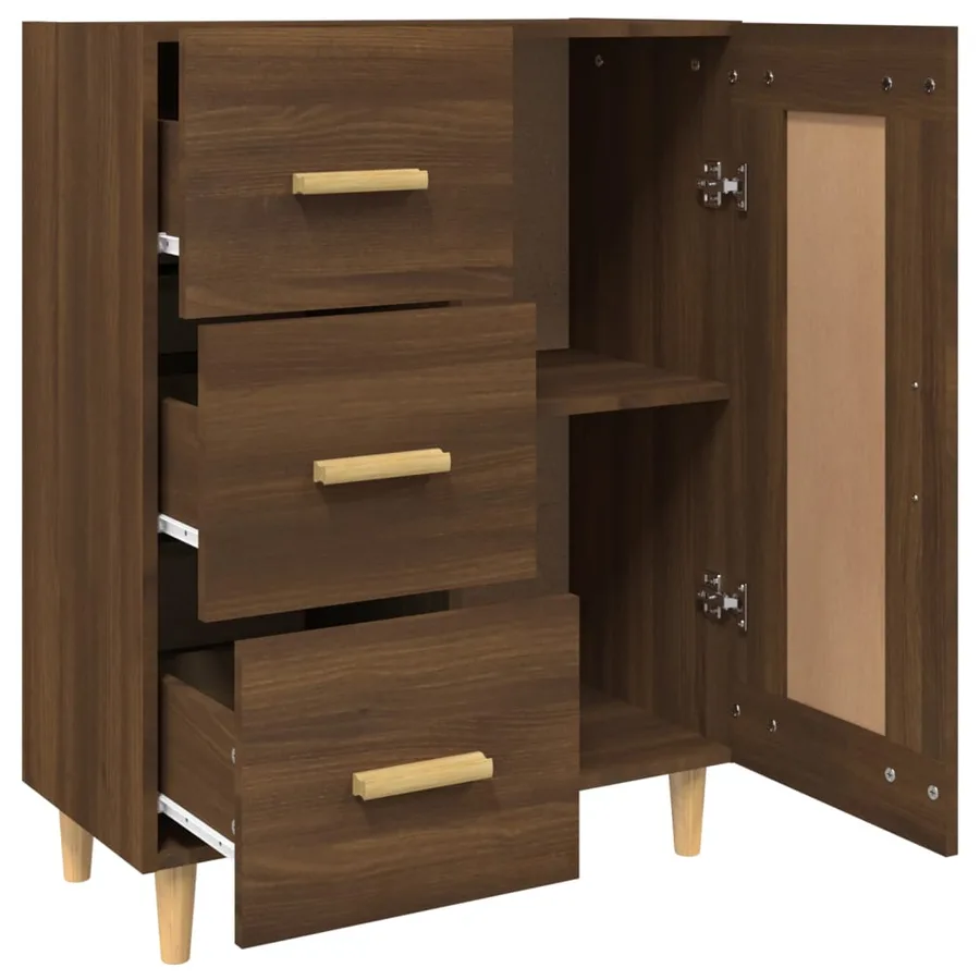 Buffet Chêne marron 69,5x34x90 cm Bois d'ingénierie - 6