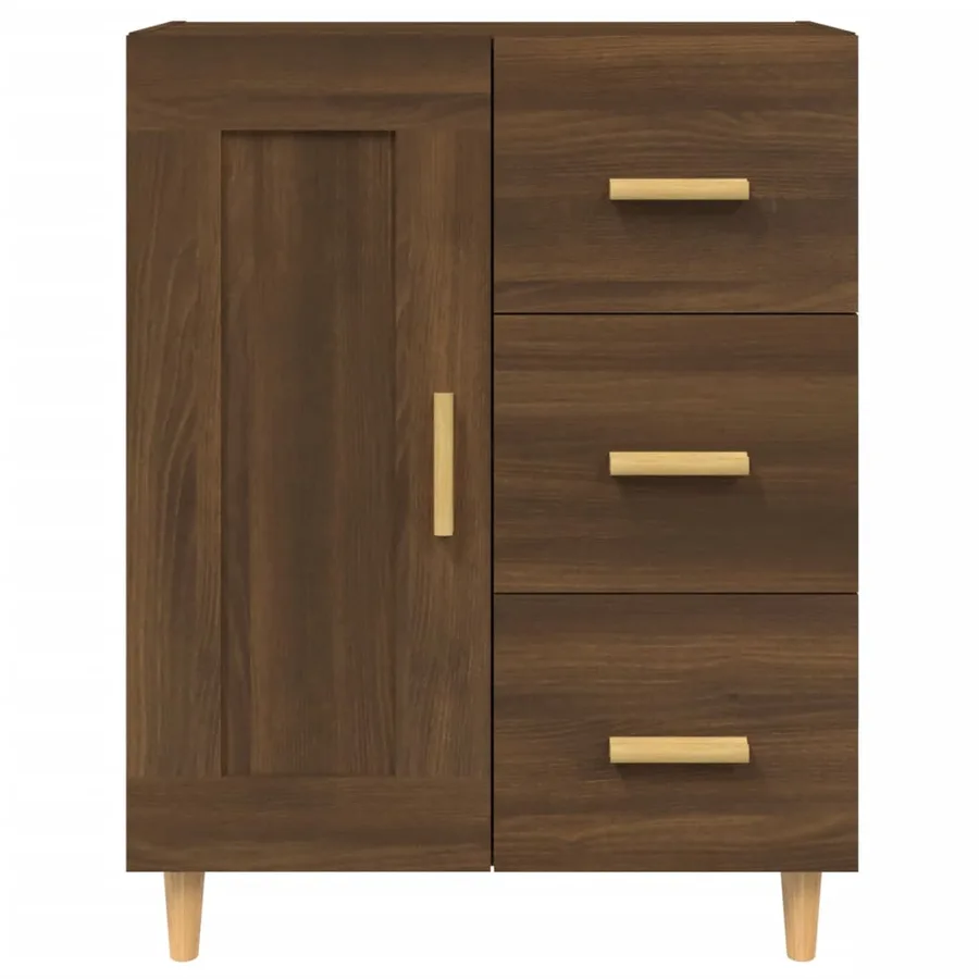 Buffet Chêne marron 69,5x34x90 cm Bois d'ingénierie - 7