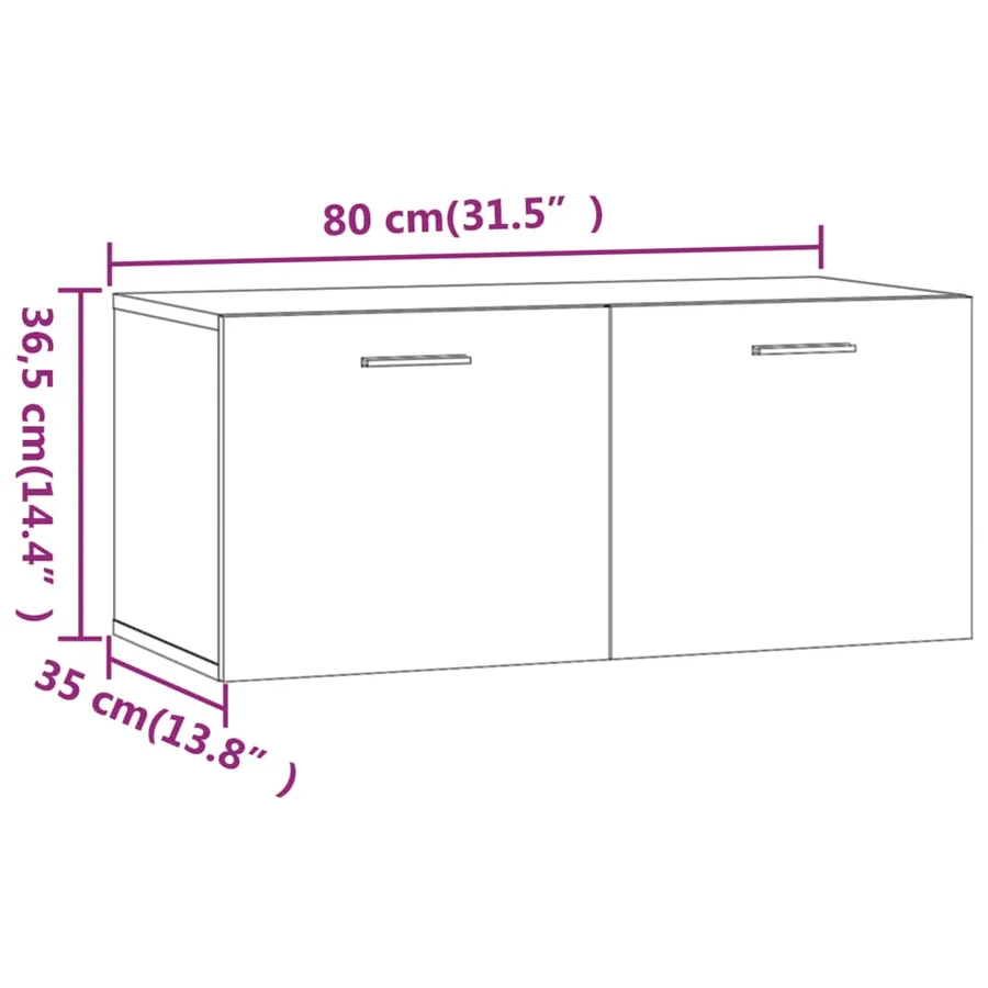 Armoire murale Chêne sonoma 80x35x36,5 cm Bois d'ingénierie - 9