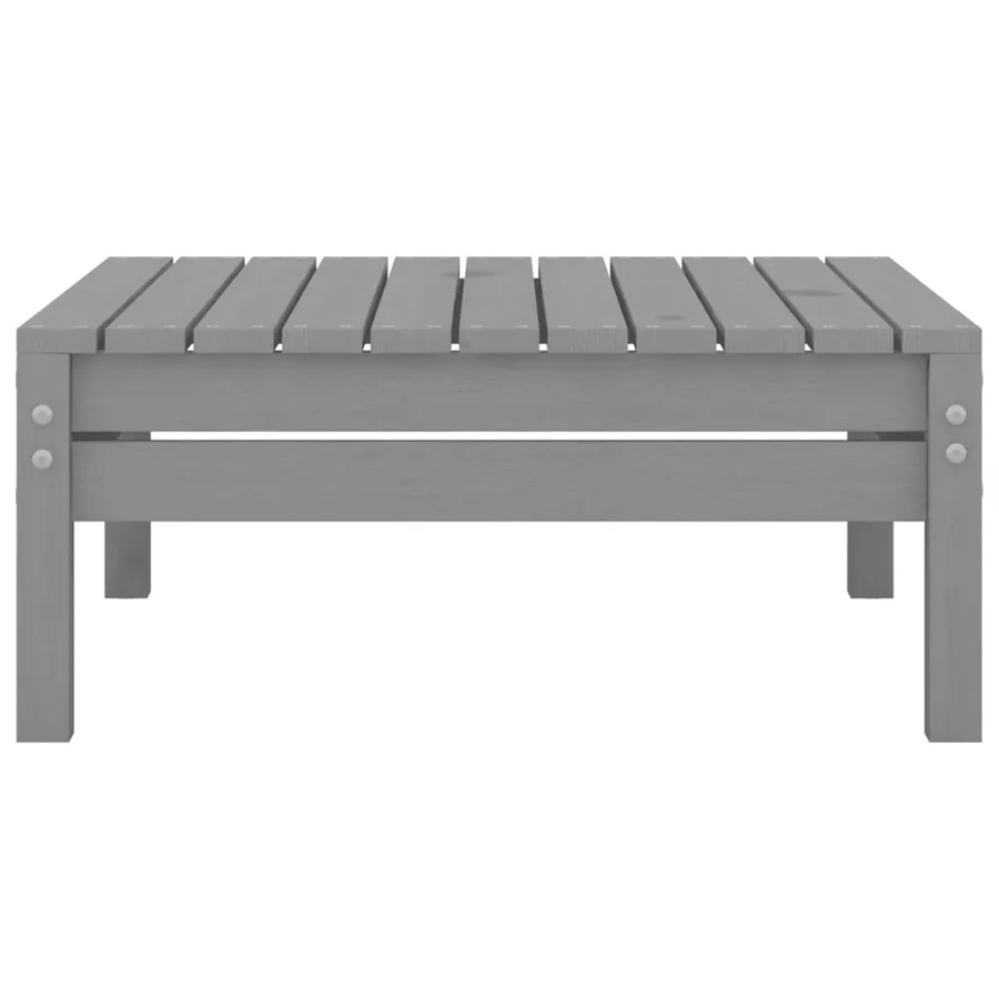 Salon de jardin 5 pcs Gris Bois de pin massif - 9