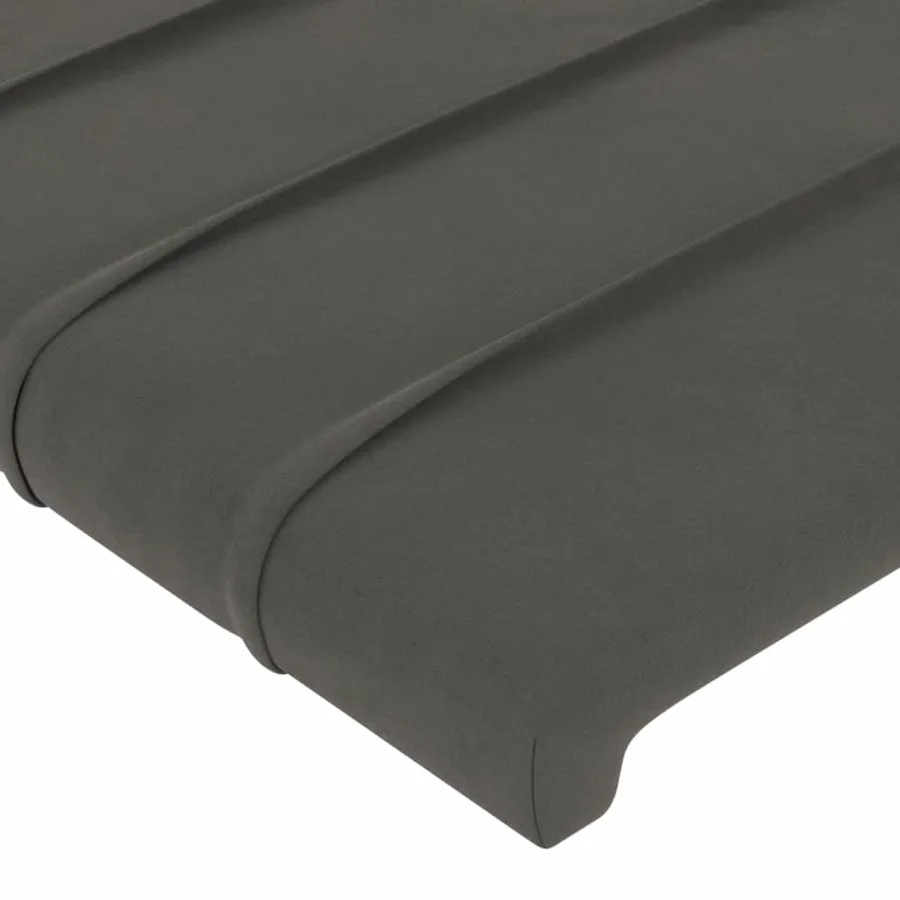 Cadre de lit sans matelas gris foncé 140x200 cm velours - 10