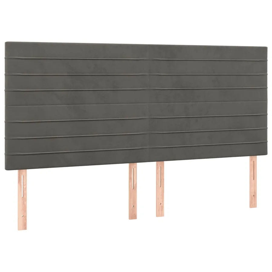 Cadre de lit sans matelas gris foncé 140x200 cm velours - 8