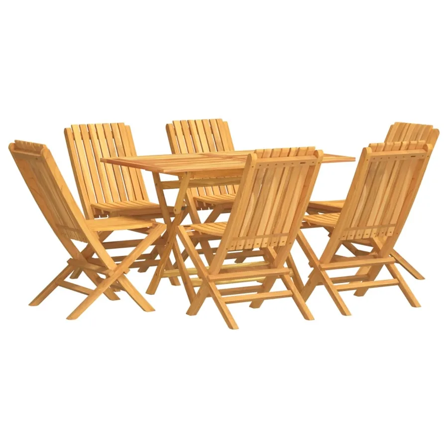 Ensemble à manger de jardin 7 pcs Bois de teck solide - 2