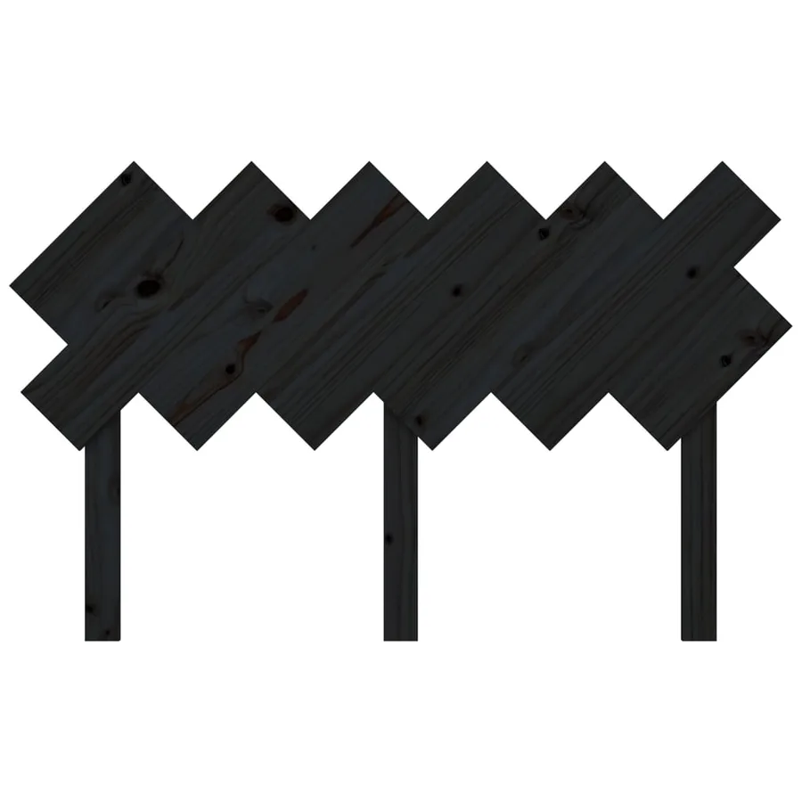 Tête de lit Noir 132x3x81 cm Bois massif de pin - 4
