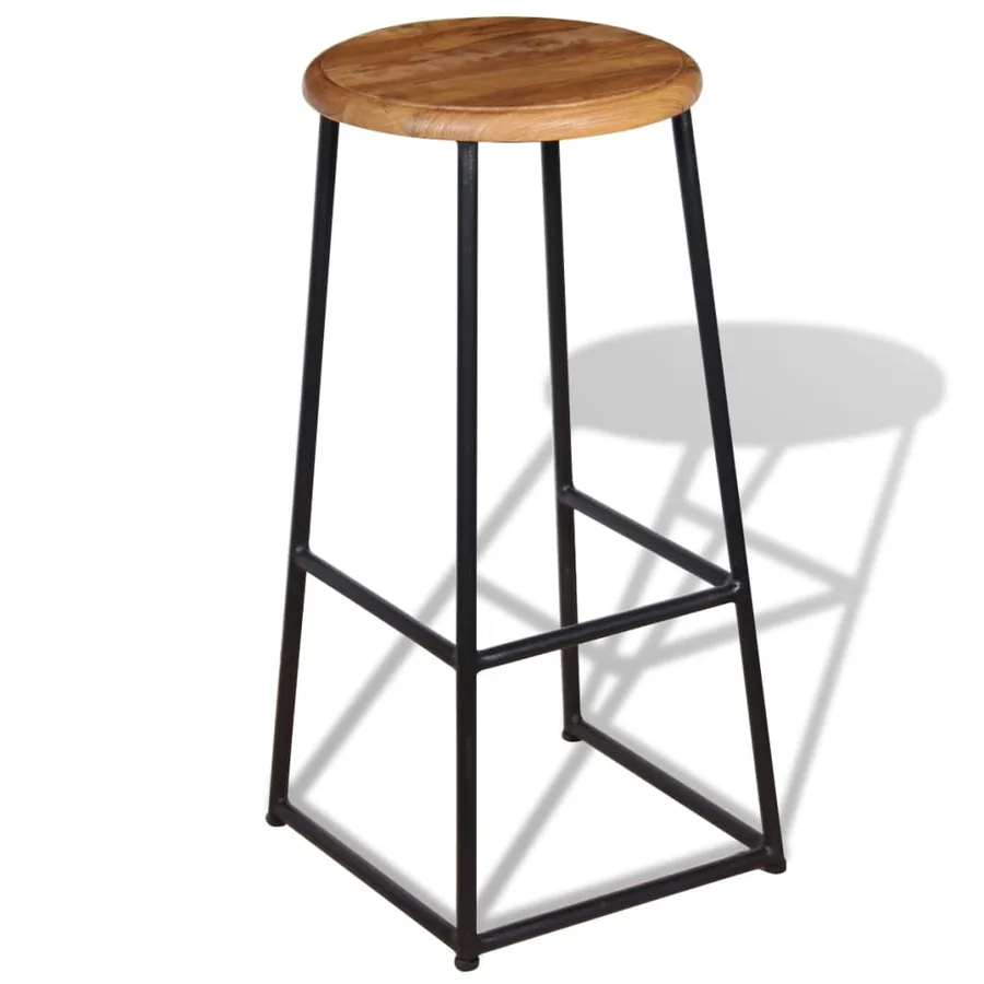 Tabourets de bar lot de 2 bois de teck massif - 6