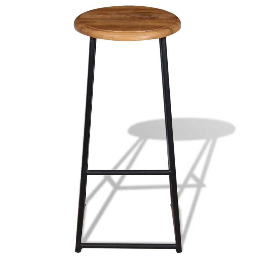 Tabourets de bar lot de 2 bois de teck massif - 7