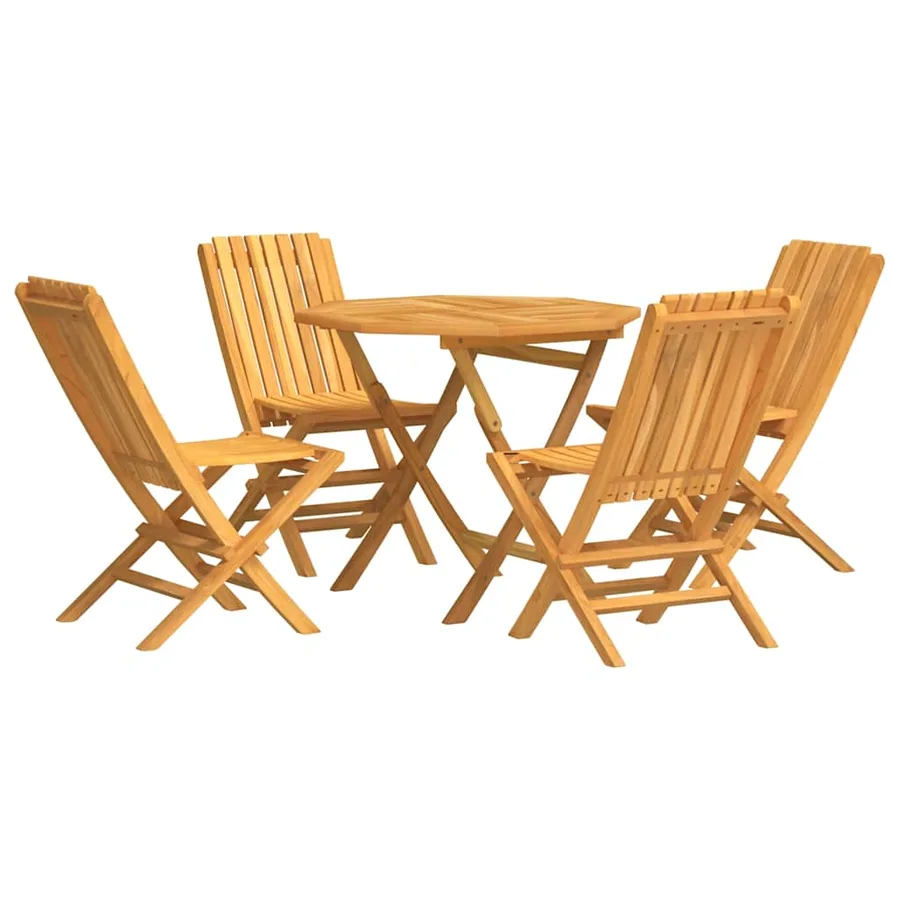 Ensemble à manger de jardin 5 pcs Bois de teck massif - 2