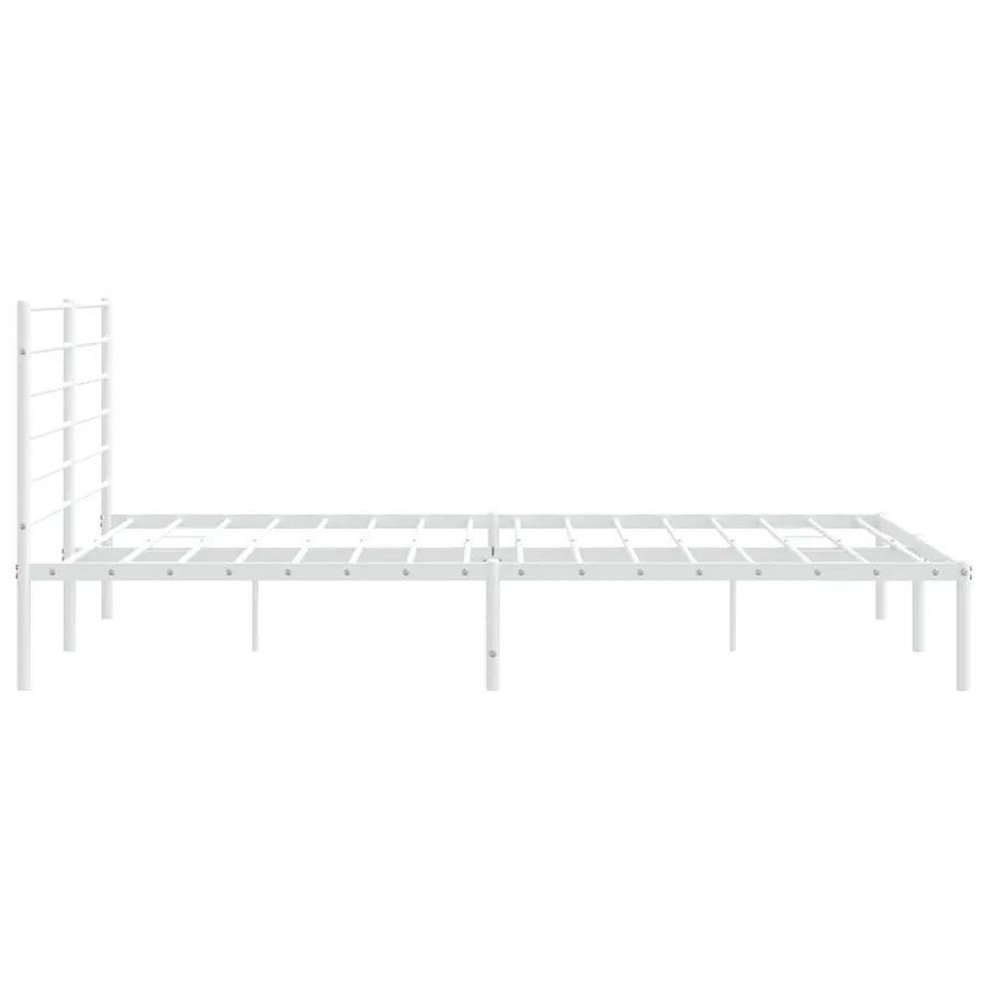 Cadre de lit métal sans matelas et tête de lit blanc 200x200 cm - 7