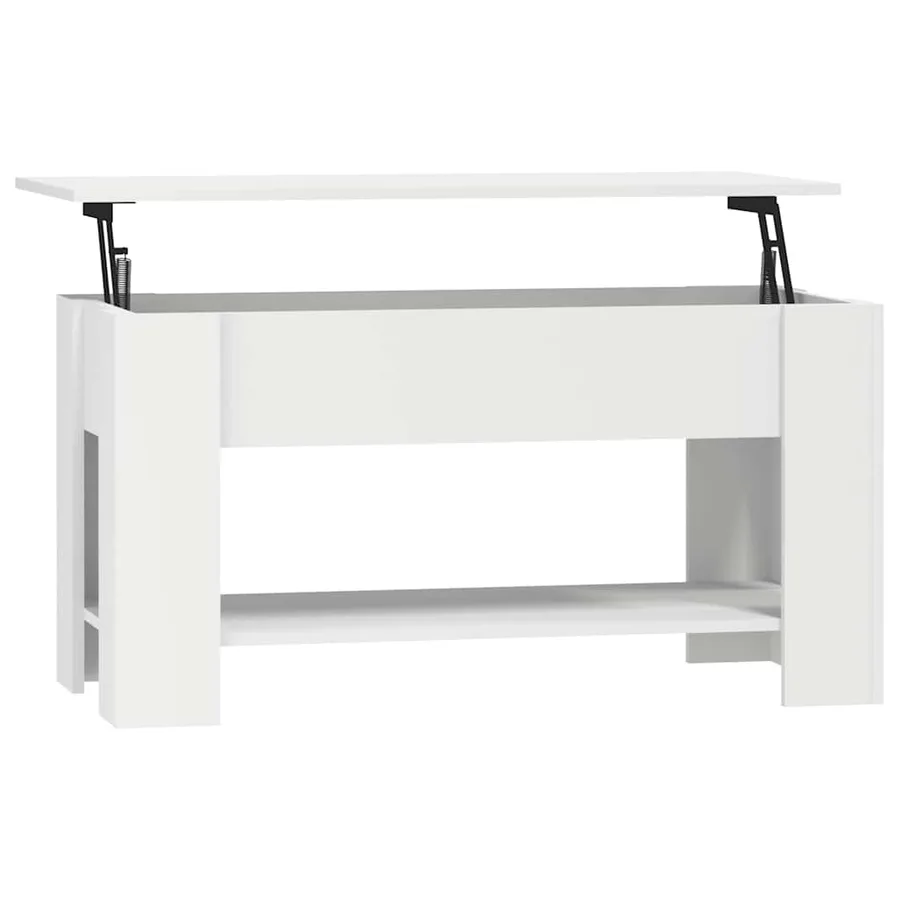 Table basse blanc 101x49x52 cm bois d'ingénierie - 2