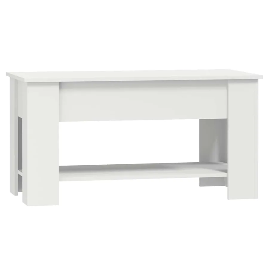 Table basse blanc 101x49x52 cm bois d'ingénierie - 4