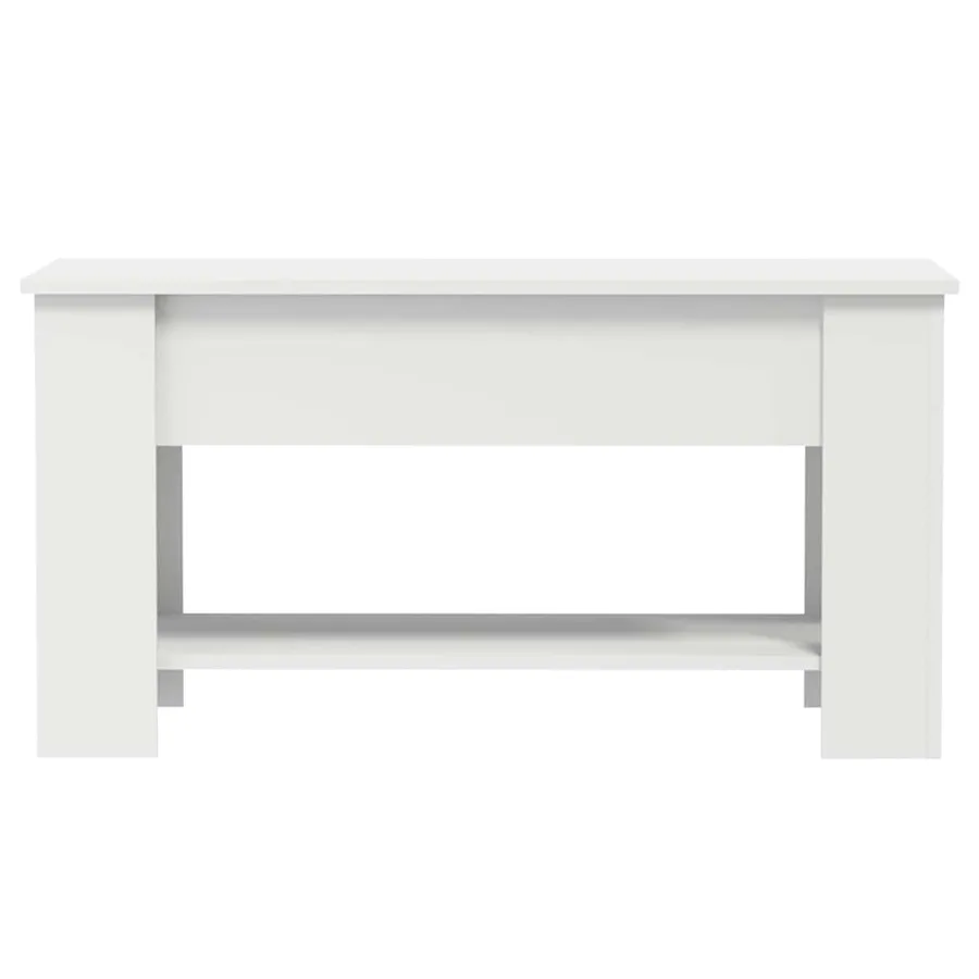 Table basse blanc 101x49x52 cm bois d'ingénierie - 5