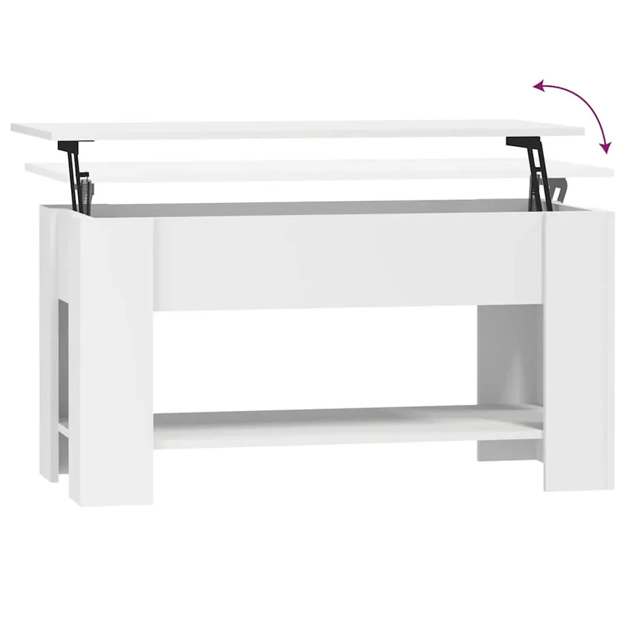 Table basse blanc 101x49x52 cm bois d'ingénierie - 8