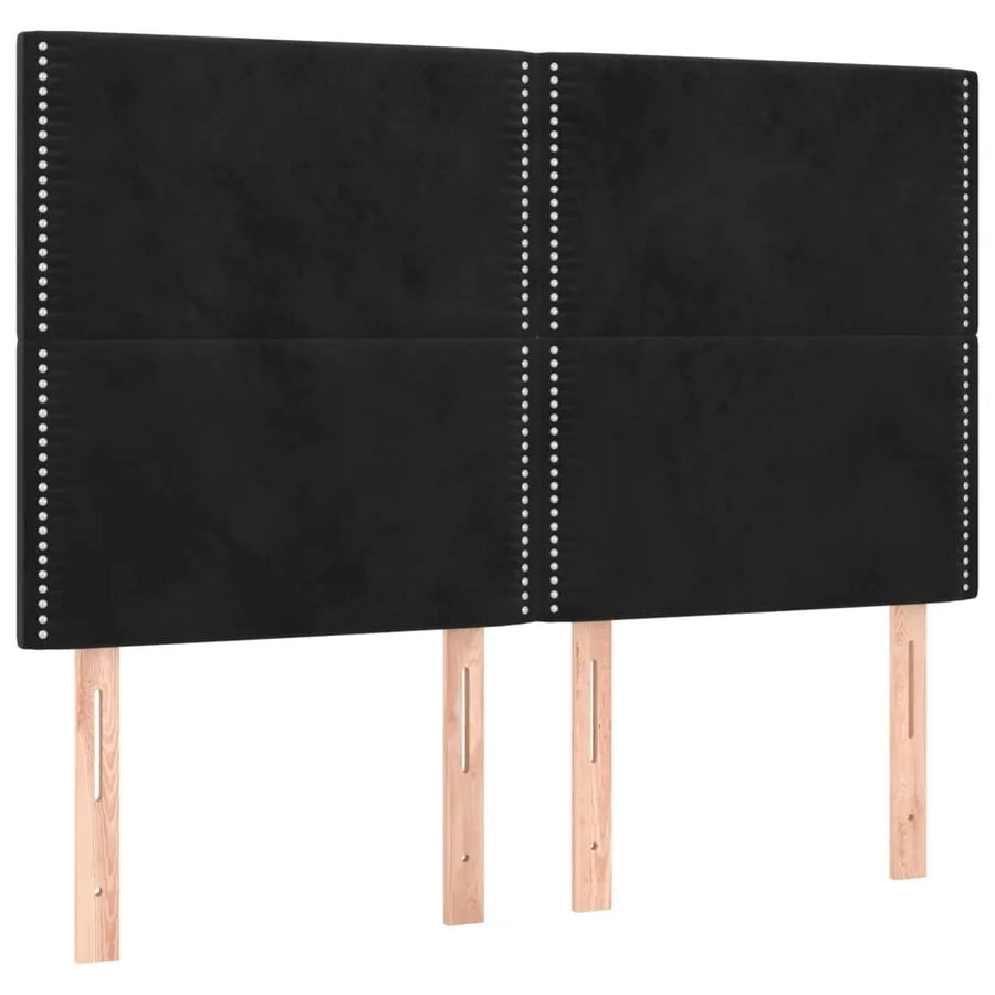 Cadre de lit sans matelas noir 140x200 cm velours - 9