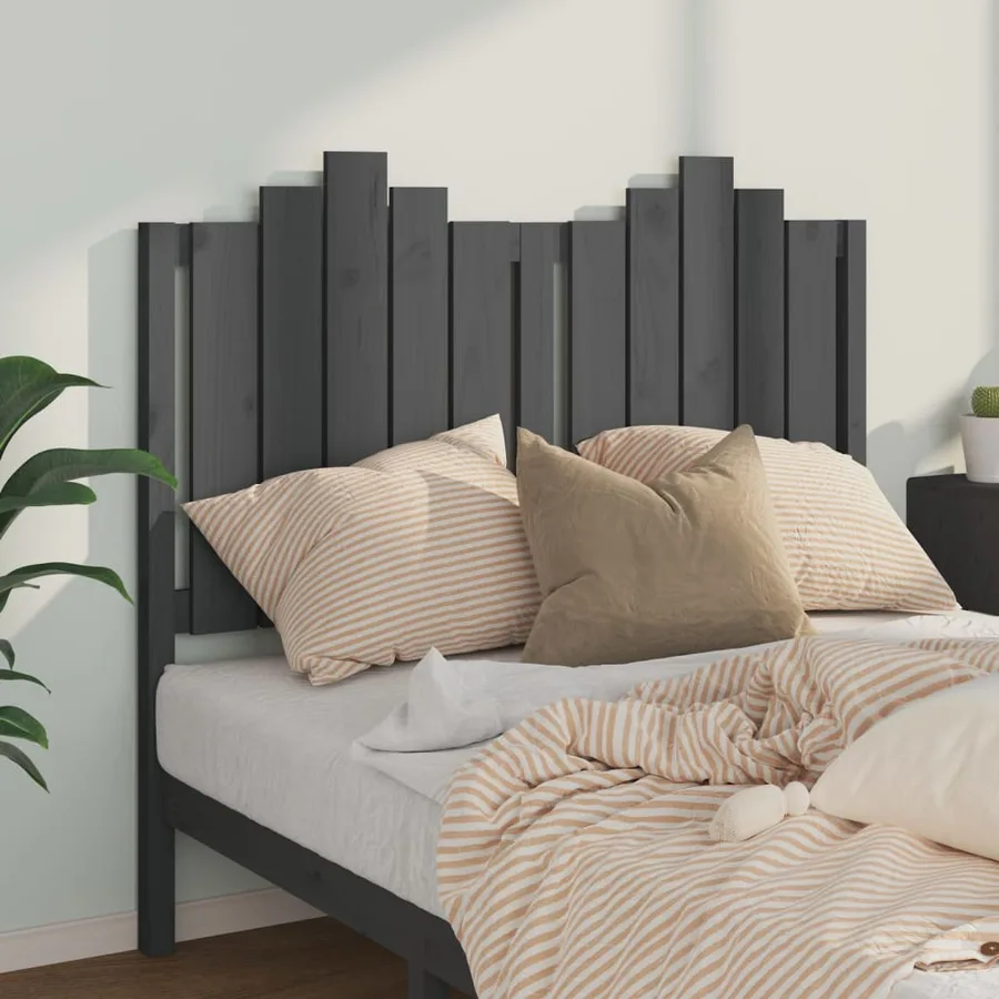 Tête de lit Gris 126x4x110 cm Bois massif de pin - 3