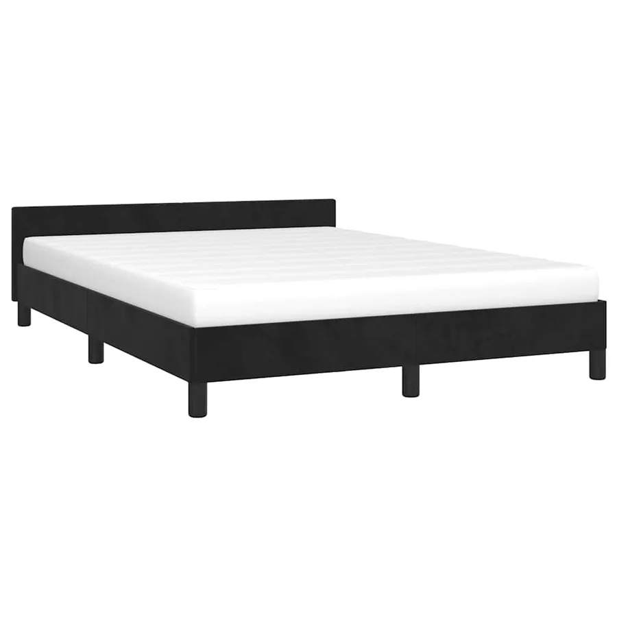 Cadre de lit sans matelas noir 140x200 cm velours - 3