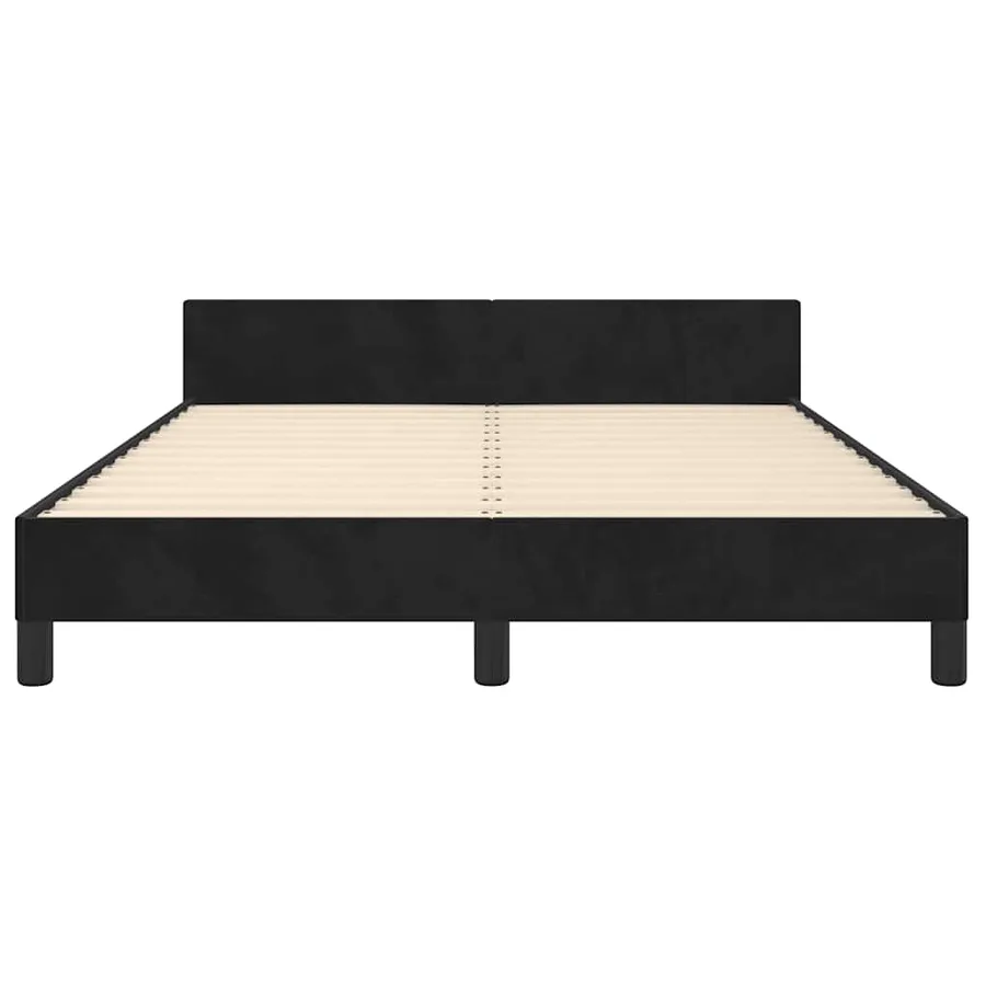Cadre de lit sans matelas noir 140x200 cm velours - 5