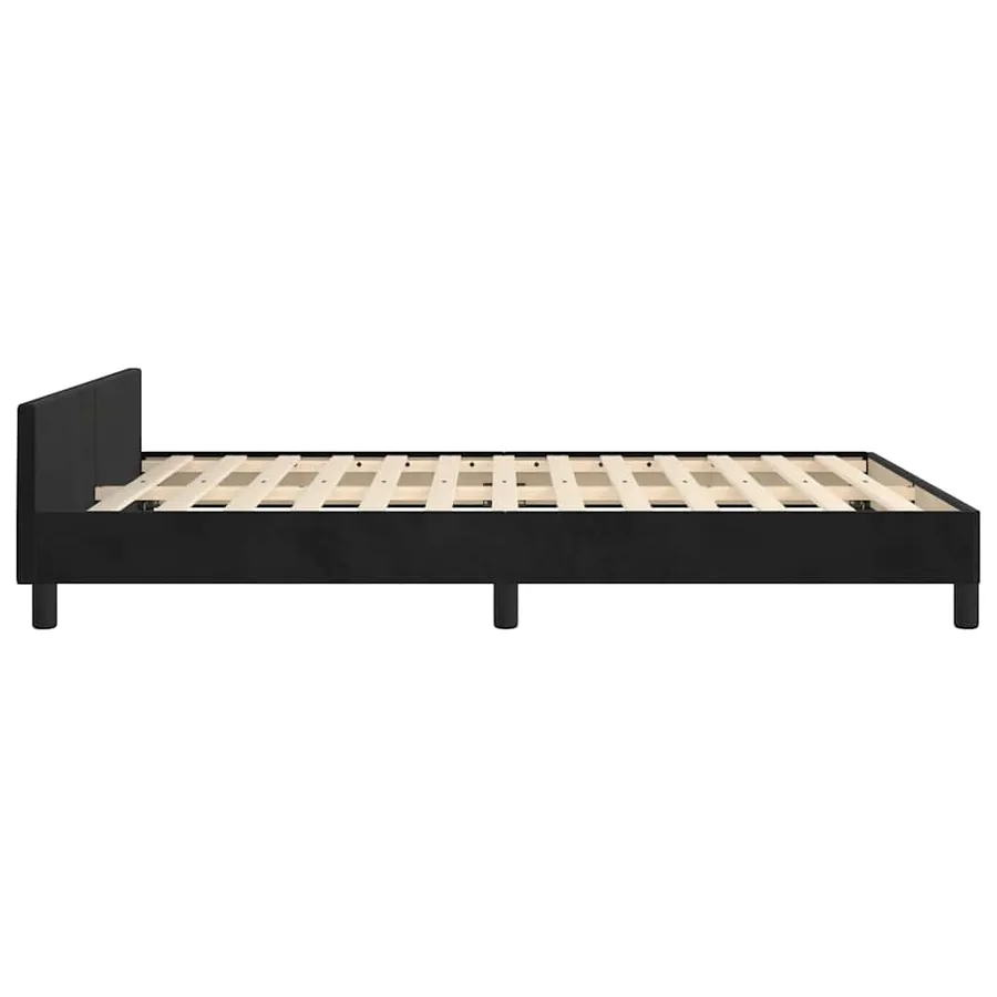 Cadre de lit sans matelas noir 140x200 cm velours - 6