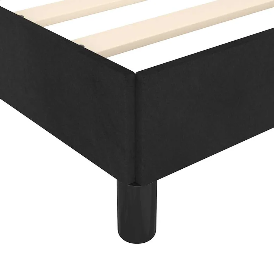 Cadre de lit sans matelas noir 140x200 cm velours - 7