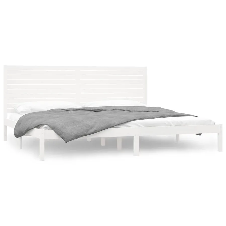 Cadre de lit sans matelas blanc 200x200 cm bois massif - 2