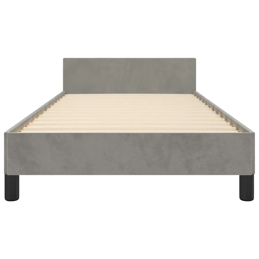 Cadre de lit sans matelas gris clair 100x200 cm velours - 6