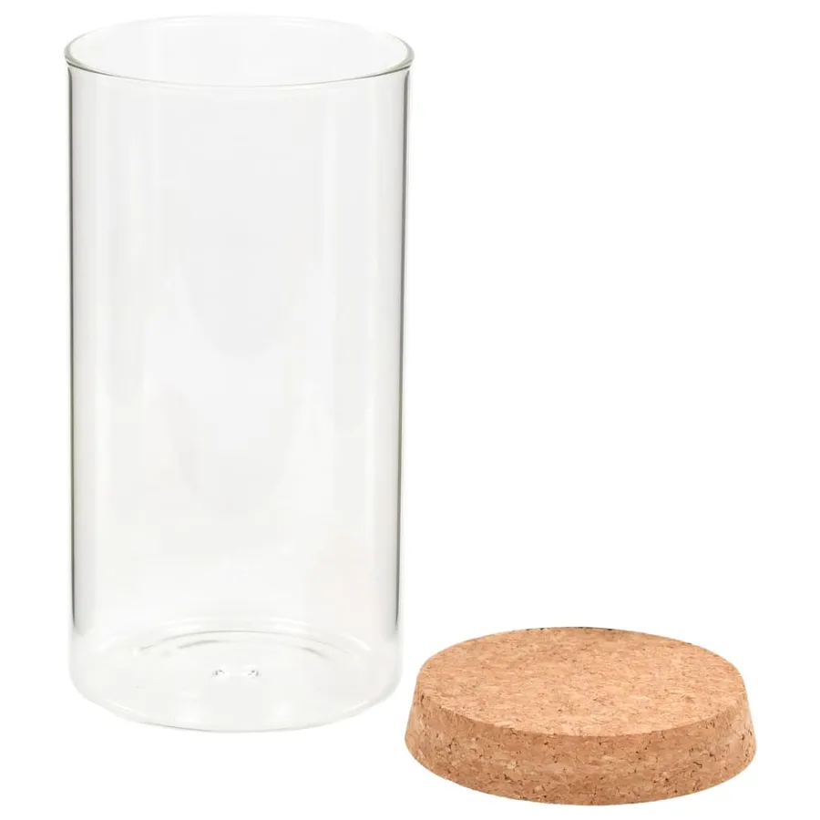 6pcs Pots de conservation en verre et couvercle en liège 1100ml - 4