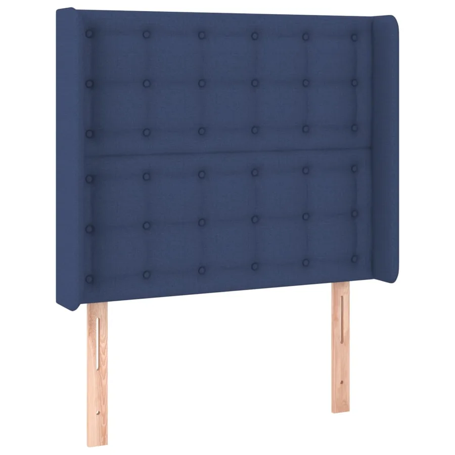 Sommier à lattes de lit avec matelas Bleu 100x200 cm Tissu - 6