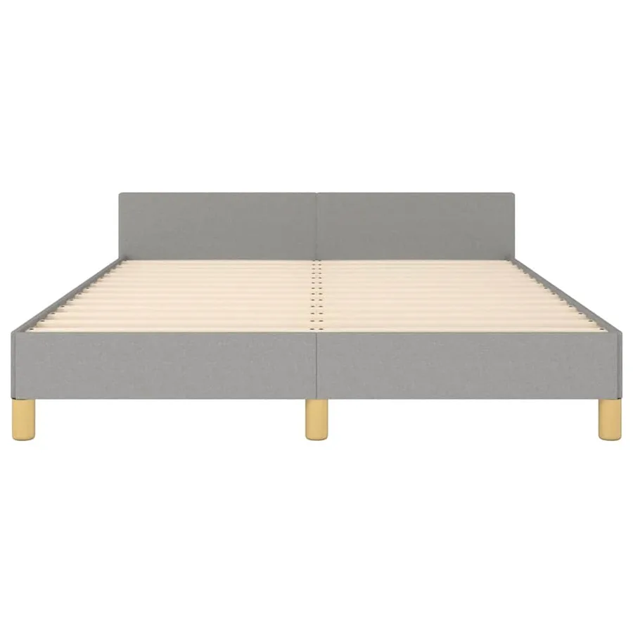 Cadre de lit sans matelas gris clair 140x190 cm tissu - 5