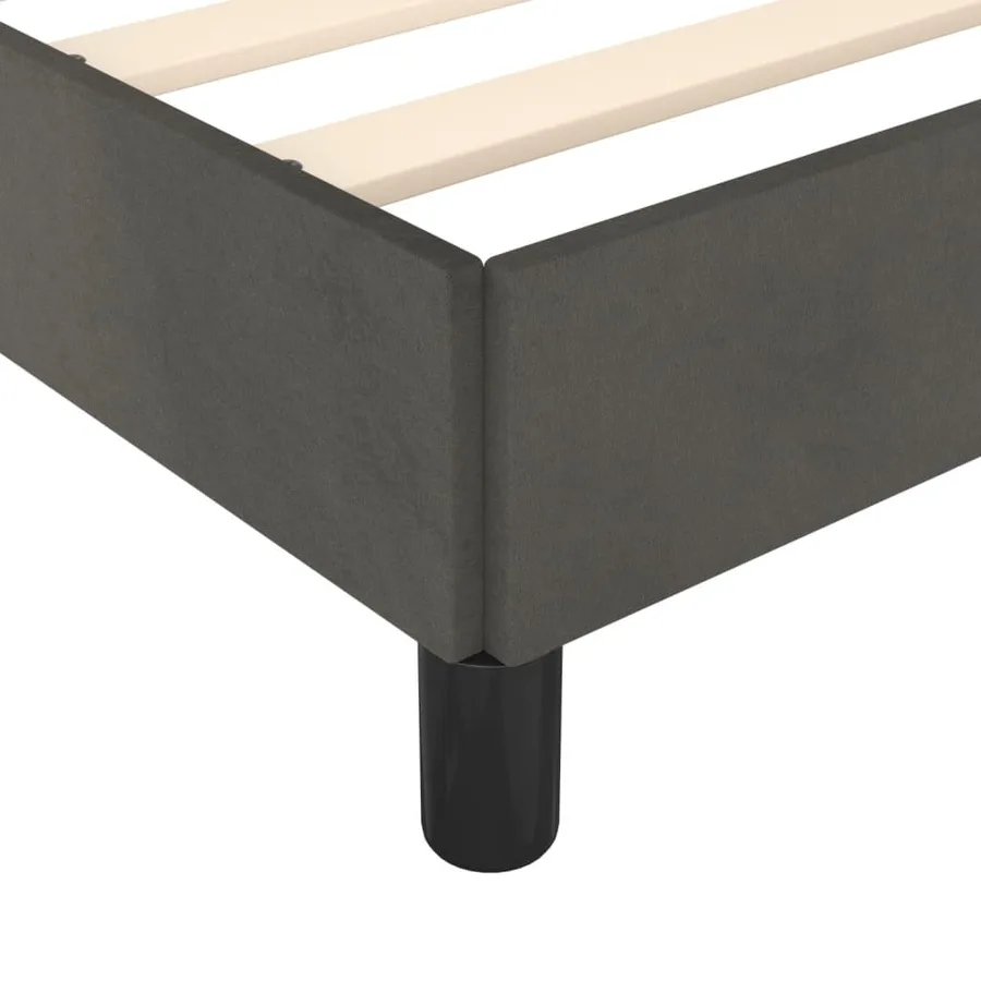 Cadre de lit sans matelas gris foncé 100x200 cm velours - 8