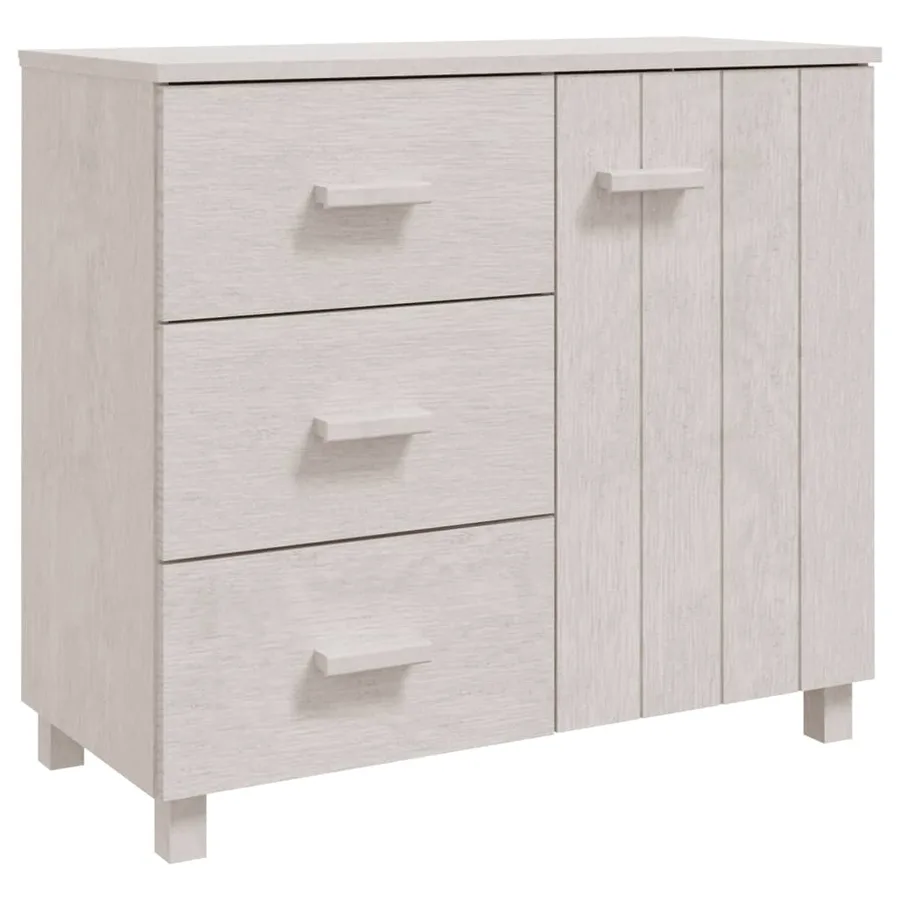 Buffet HAMAR Blanc 90x40x80 cm Bois massif de pin - 2