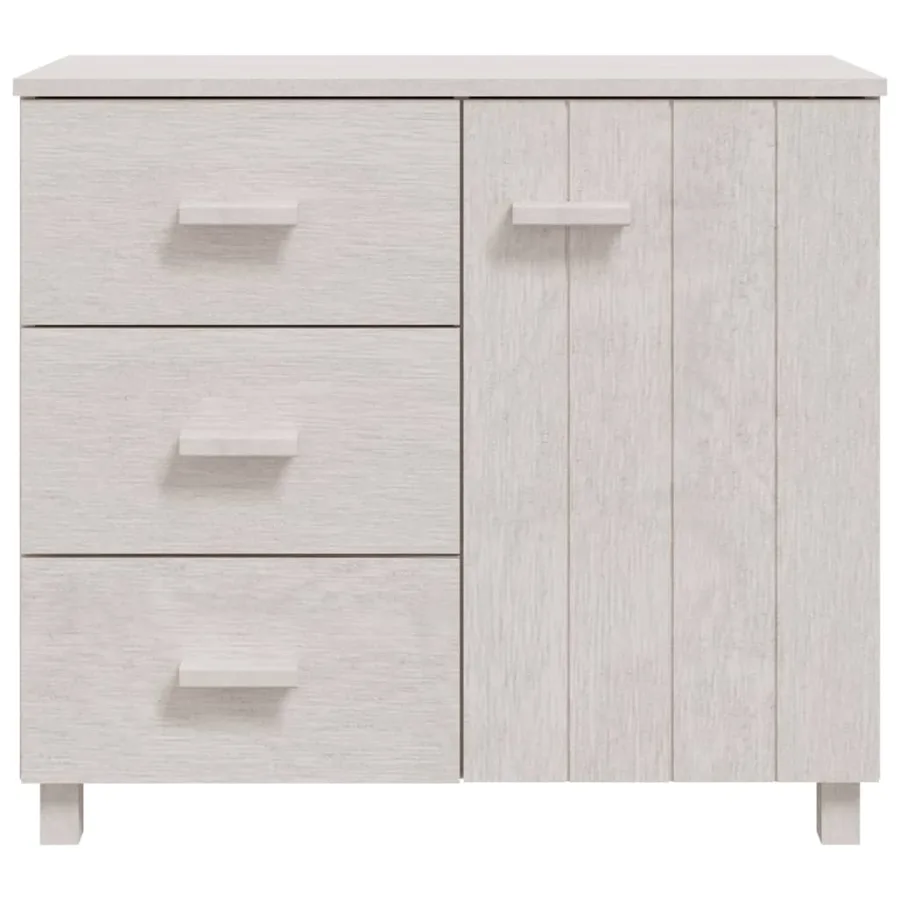 Buffet HAMAR Blanc 90x40x80 cm Bois massif de pin - 3