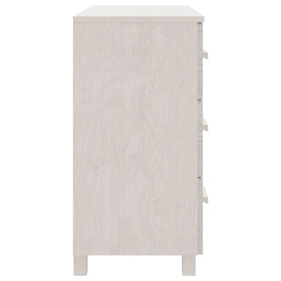 Buffet HAMAR Blanc 90x40x80 cm Bois massif de pin - 4