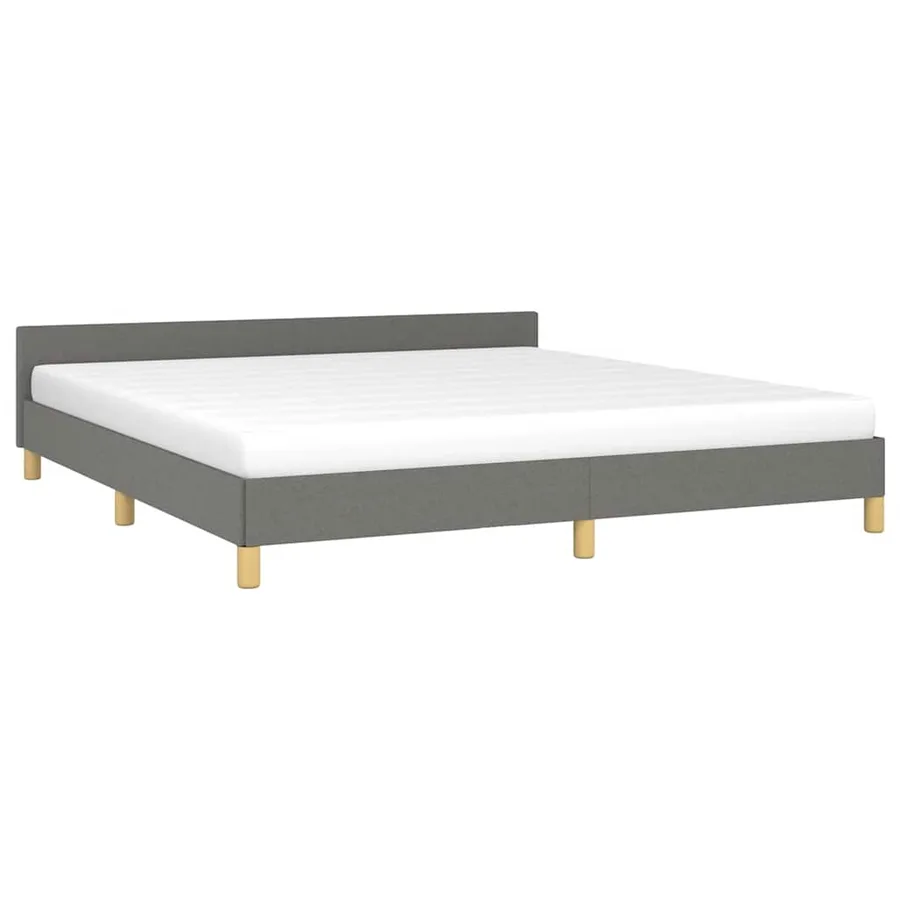 Cadre de lit sans matelas gris foncé 180x200 cm tissu - 3